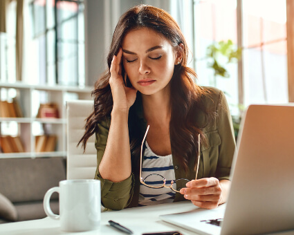 Woman with headache
