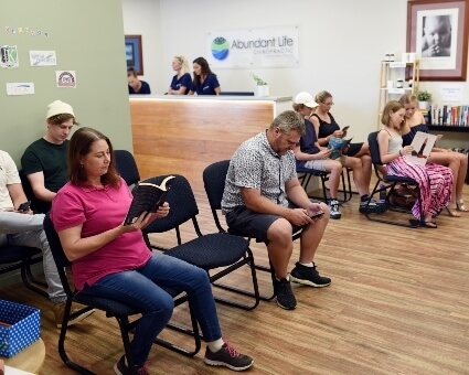 Patients sitting in waiting room