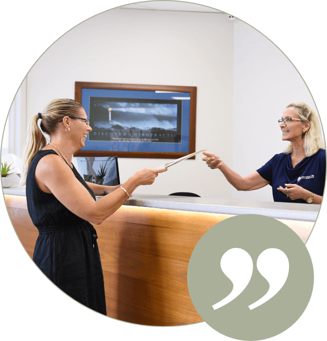 Patient checking in at Abundant Life Chiropractic