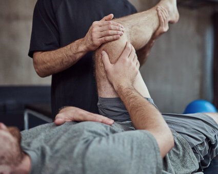 leg stretch on table