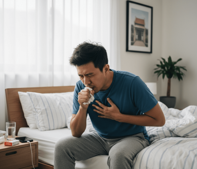Man Coughing