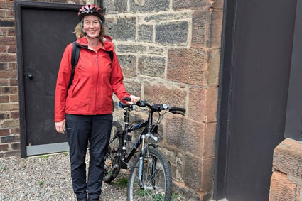 Woman with bicycle