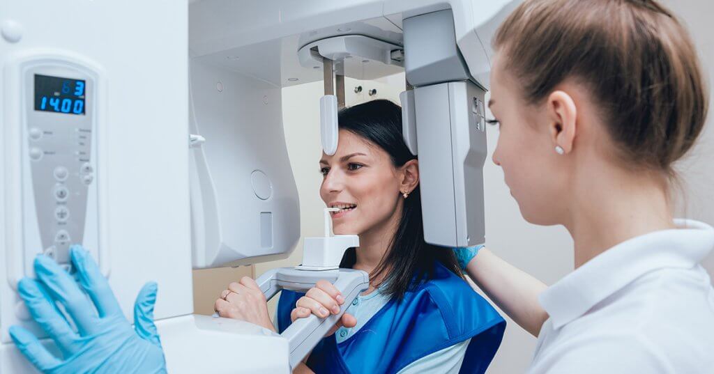 woman getting digital x-rays