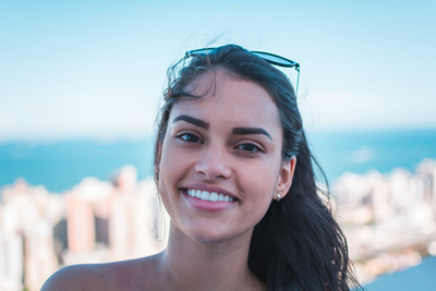 Woman smiling with white teeth