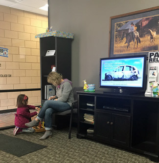 Mom and child waiting