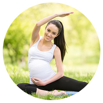 Pregnant Lady doing yoga