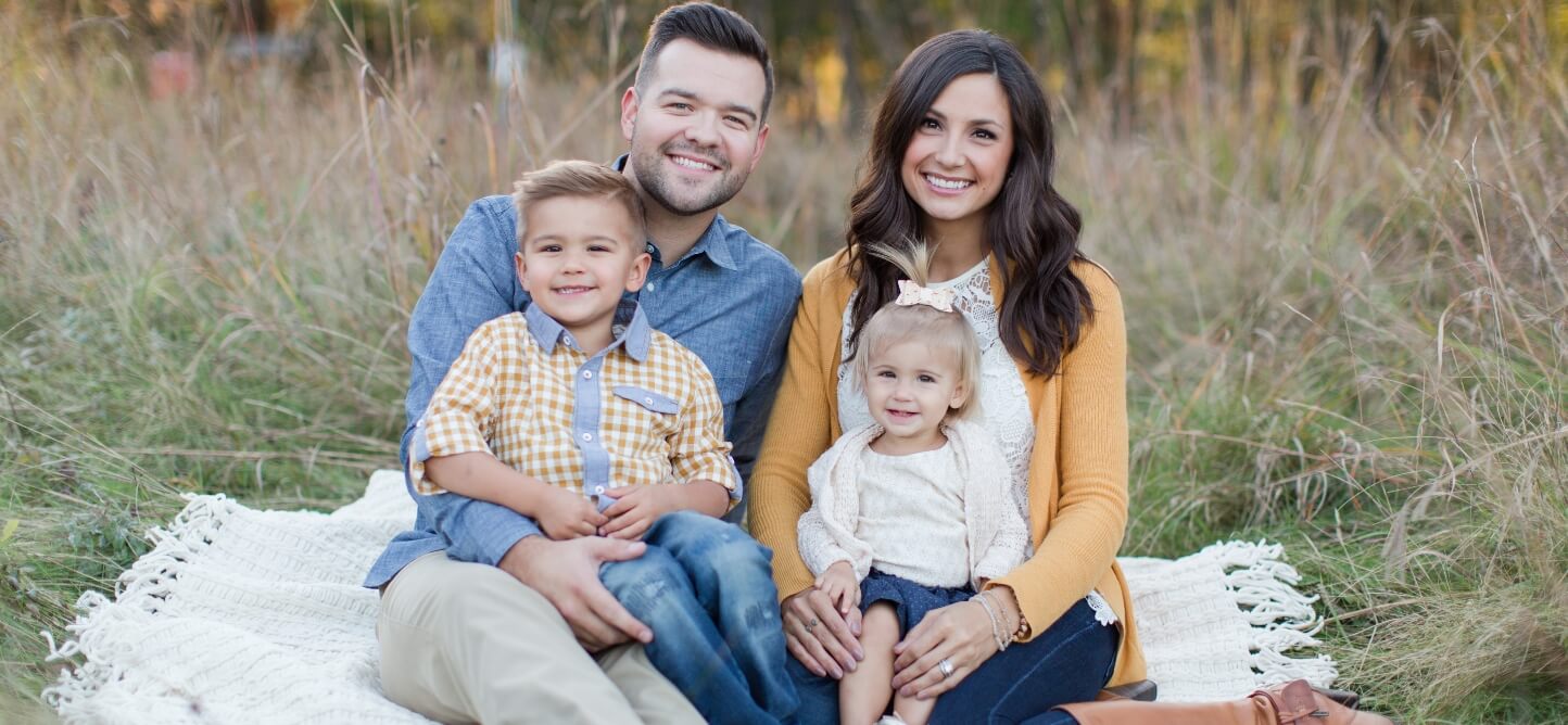 family in field