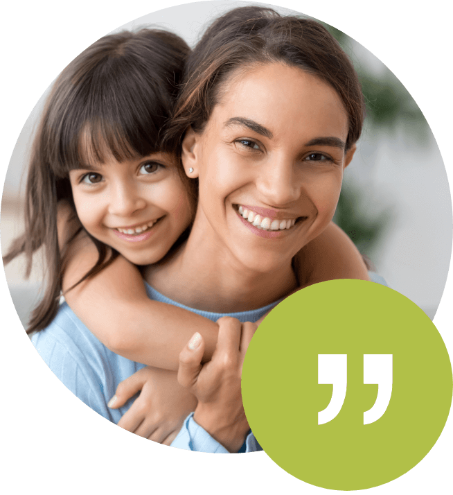 mother and daughter smiling