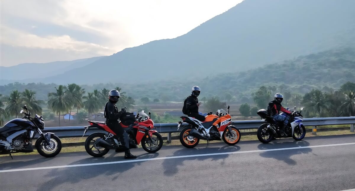 Group of people riding motorcycles