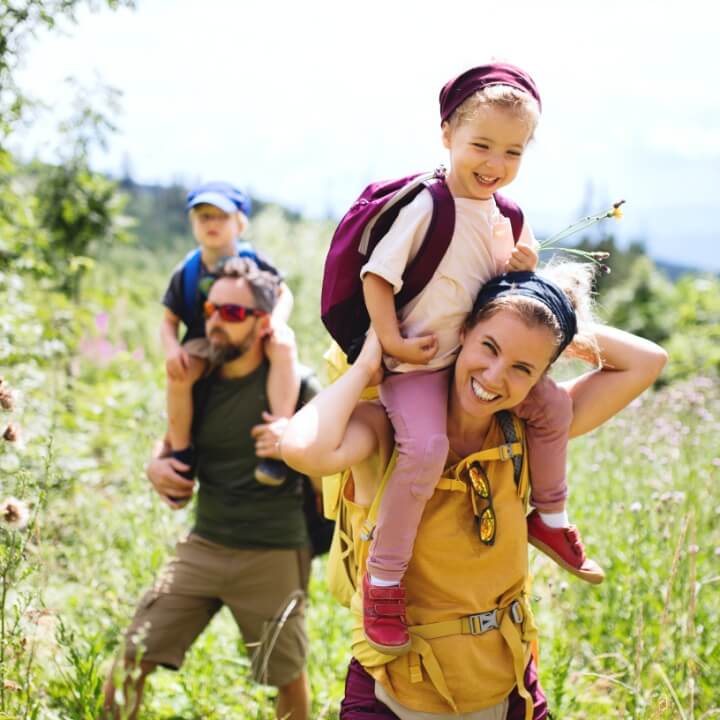 family hiking