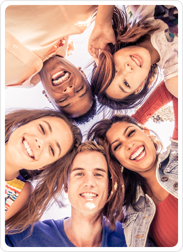 Group of smiling, young adults