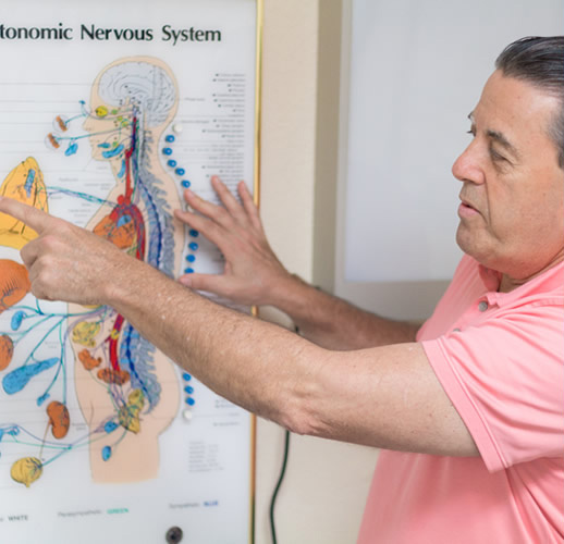 Dr. Bob pointing at chart