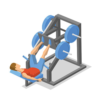 Man using leg press 