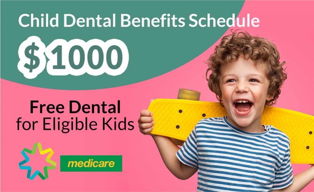child dental medicare benefits banner with kid with a skateboard