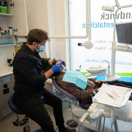 Working in patient's mouth