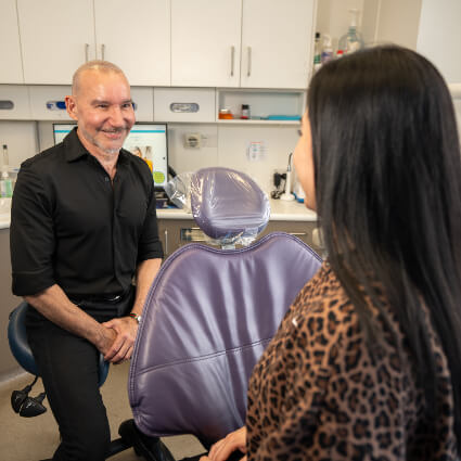 consulting with patient