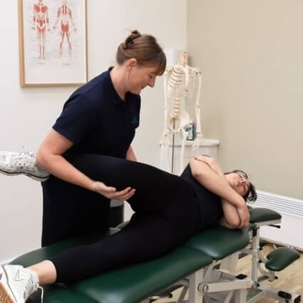 angela working on patients leg