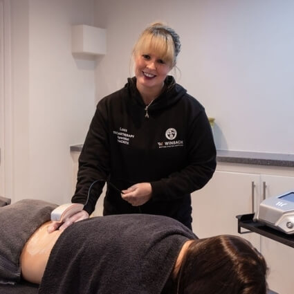 Laura smiling during treatment