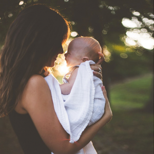 Woman holding a baby