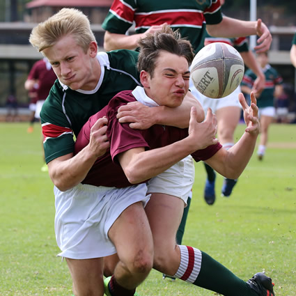 Rugby players chase