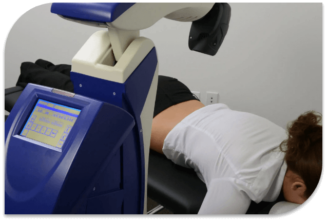 laser therapy on patient's back