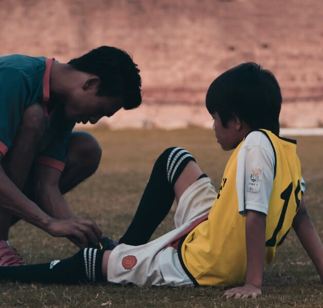 boy with soccer injury