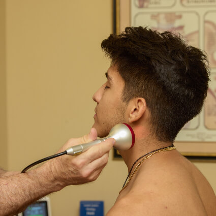 Laser therapy on neck