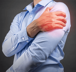 man holding shoulder illustration