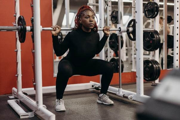 Woman lifting weights