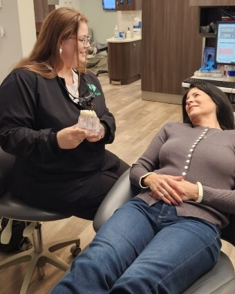 Barrington dentist in consultation with patient