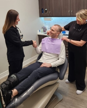 Dr. olivia in conversation with Barrington patient