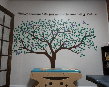 Tree graphic on wall