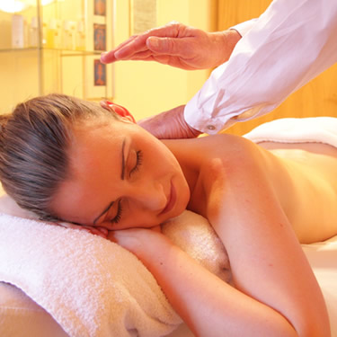 woman calming massage