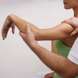 Woman receiving physiotherapy