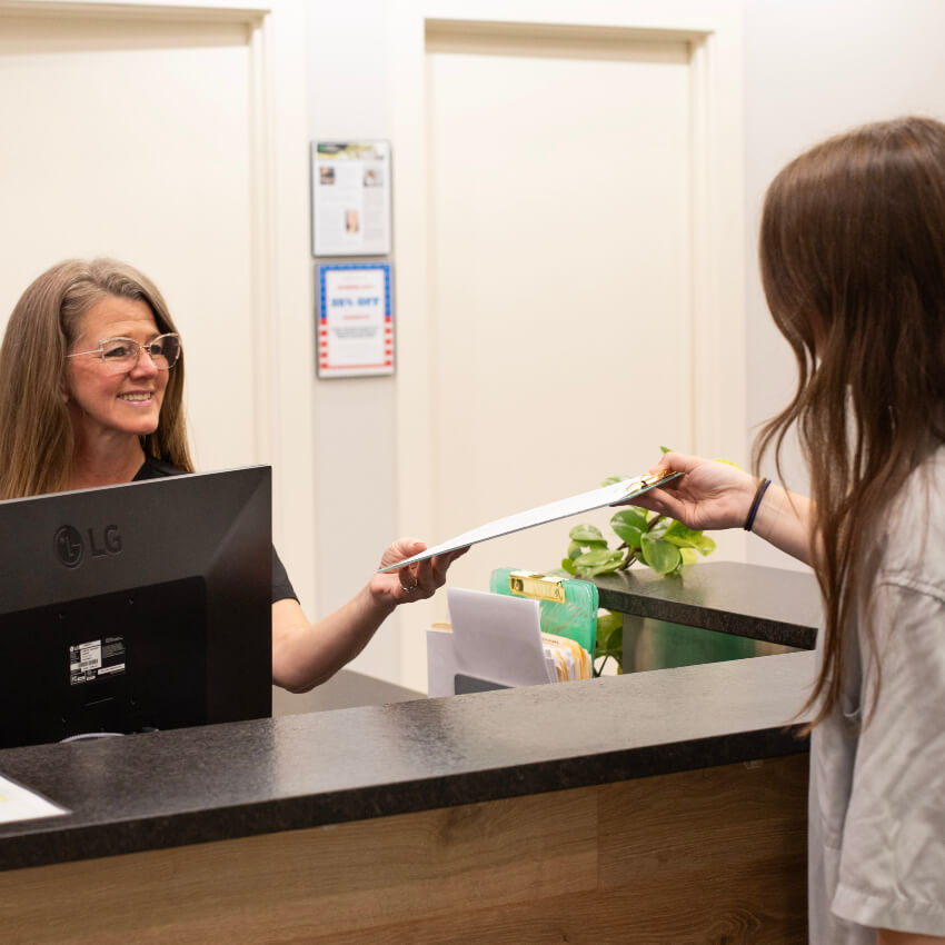 patient at our front desk
