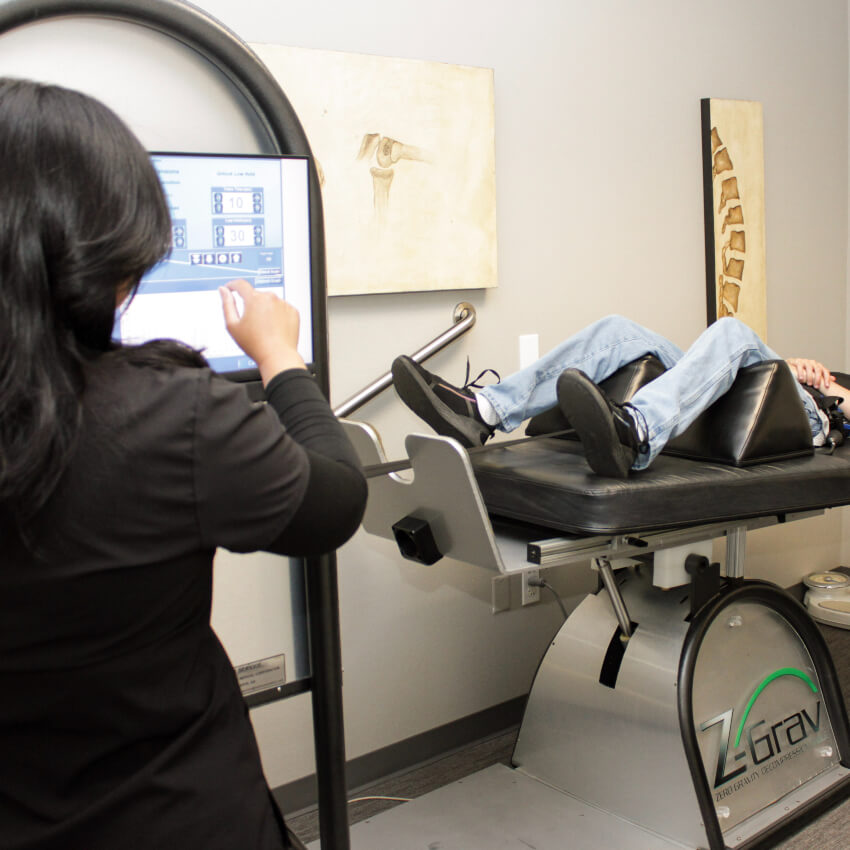 patient on decompression table