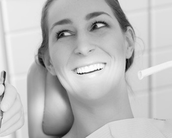 Woman getting a dental cleaning