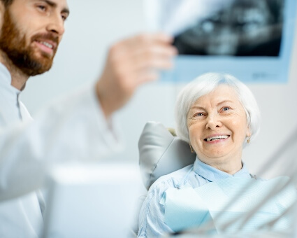 Older female dental consultation