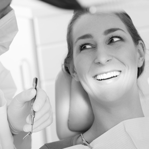 Smiling female dental patient