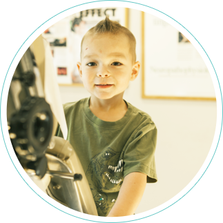 Boy on adjusting table