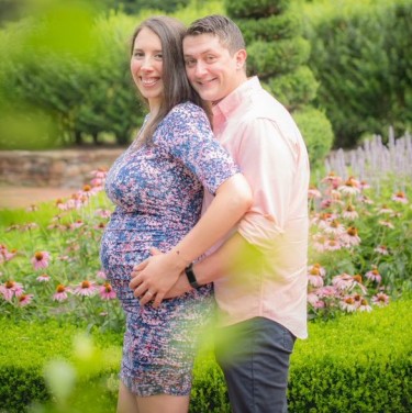 Pregnant Couple in garden