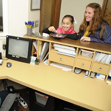 Patients at front desk