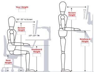 Ergonomic workspace diagram