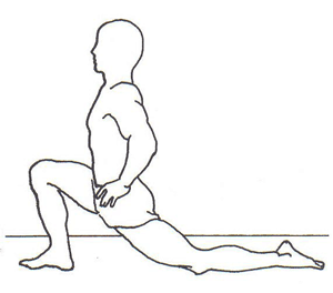 Diagram showing stretch of iliopsoas