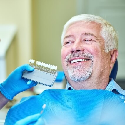 Male patient fitted for dental veneers