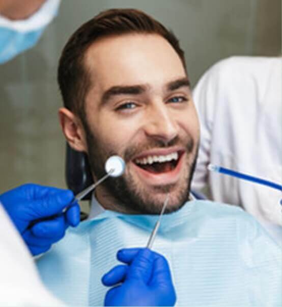 smiling person during dental appointment