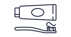 Illustration of toothpaste and toothbrush