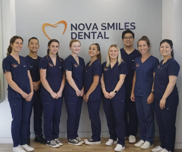 Nova Smiles Dental destists and staff posing for a team photo