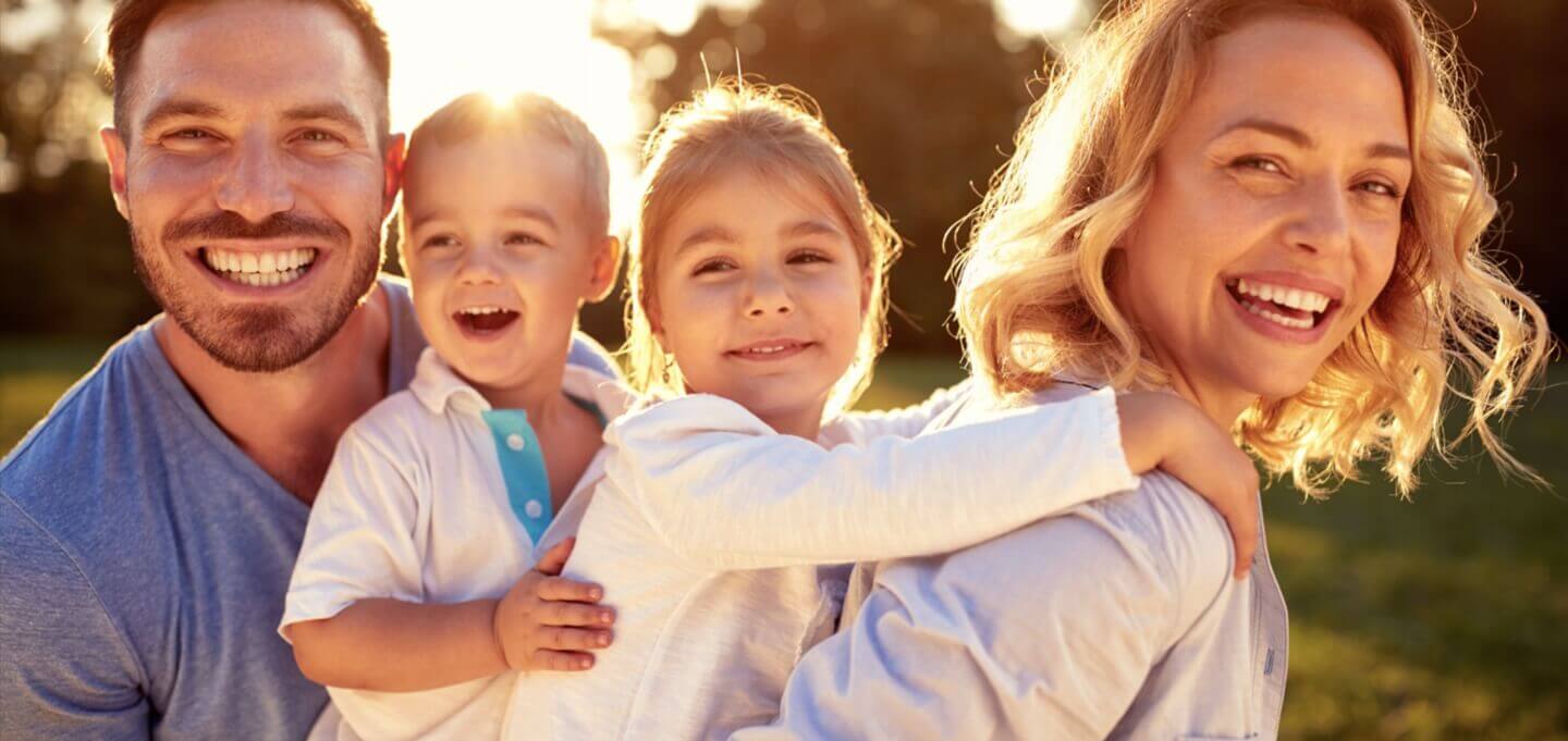 Happy family spending time outdoors