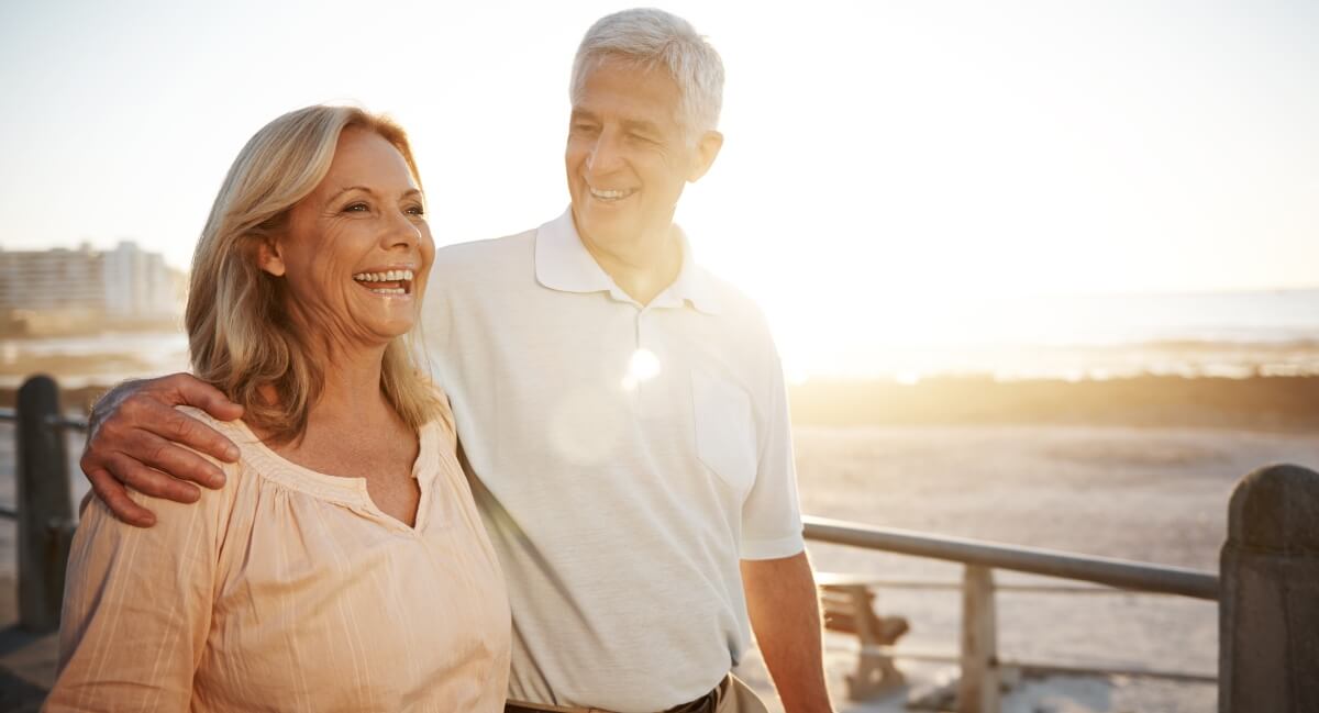 Older couple smiling